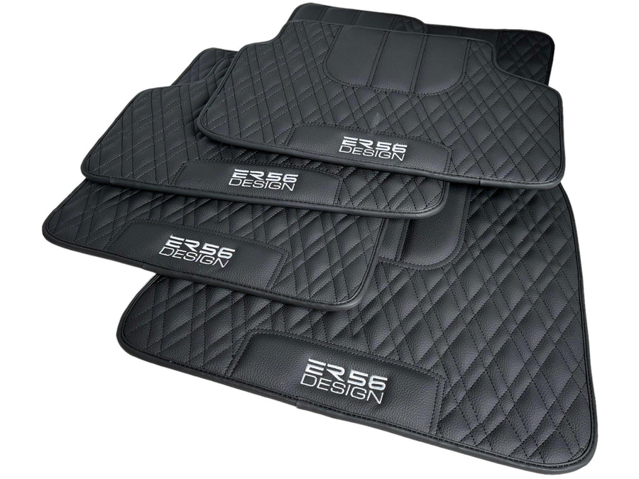 Floor Mats For BMW M3 G80 Black Leather Er56 Design - AutoWin