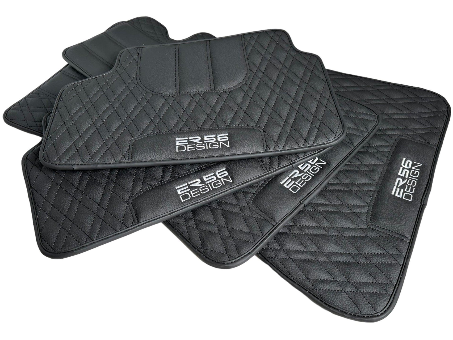 Floor Mats For BMW M5 F10 Black Leather Er56 Design - AutoWin