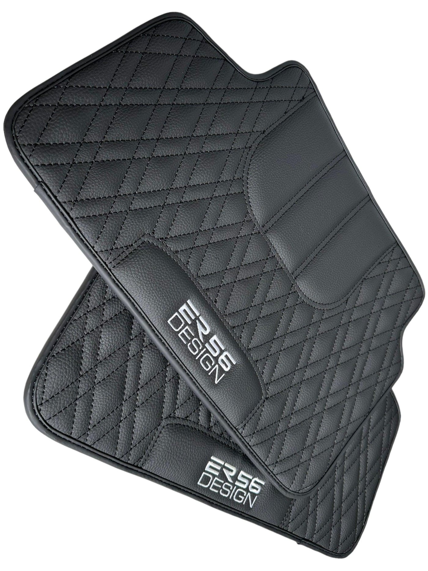 Floor Mats For BMW M5 Series F90 Black Leather Er56 Design - AutoWin