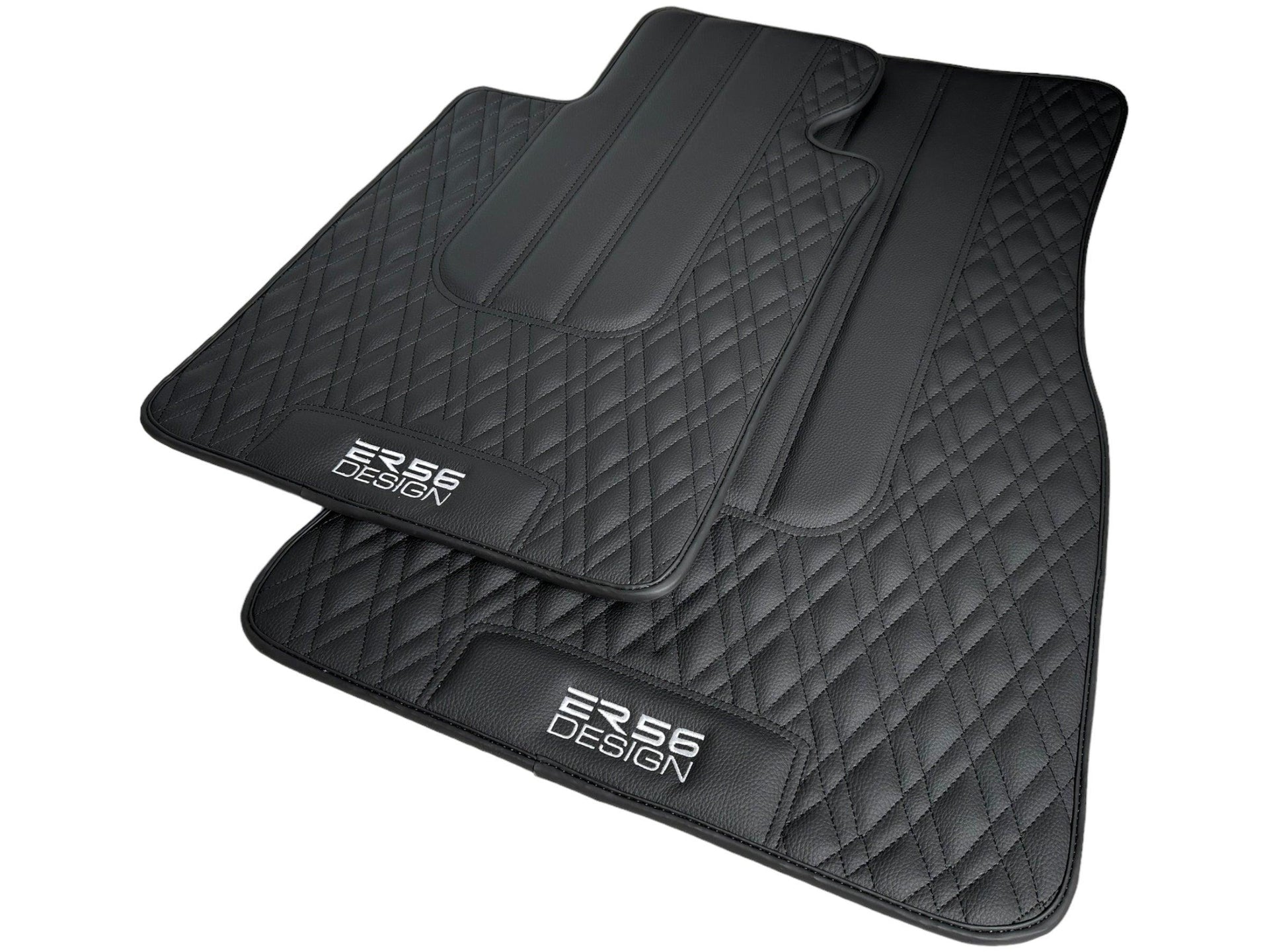 Floor Mats For BMW M8 F91 Convertible Black Leather Er56 Design - AutoWin
