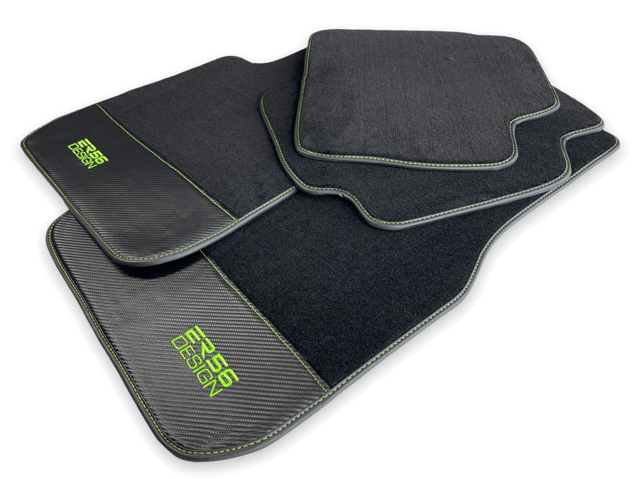 Floor Mats For BMW M8 F91 Convertible Carbon Leather Er56 Design - AutoWin