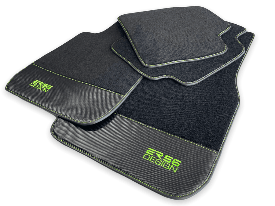 Floor Mats For BMW M8 F91 Convertible Carbon Leather Er56 Design - AutoWin