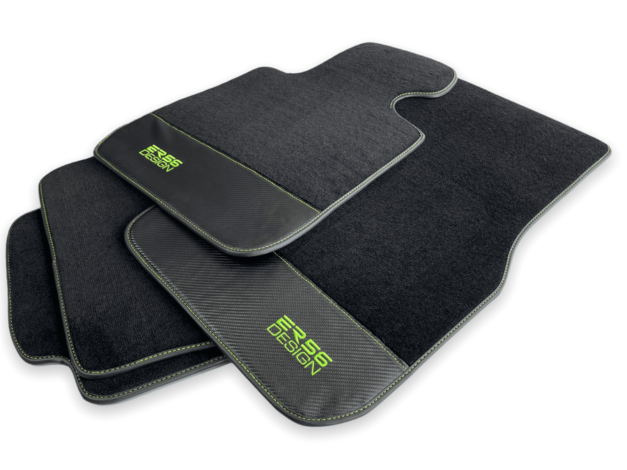 Floor Mats For BMW M8 F91 Convertible Carbon Leather Er56 Design - AutoWin