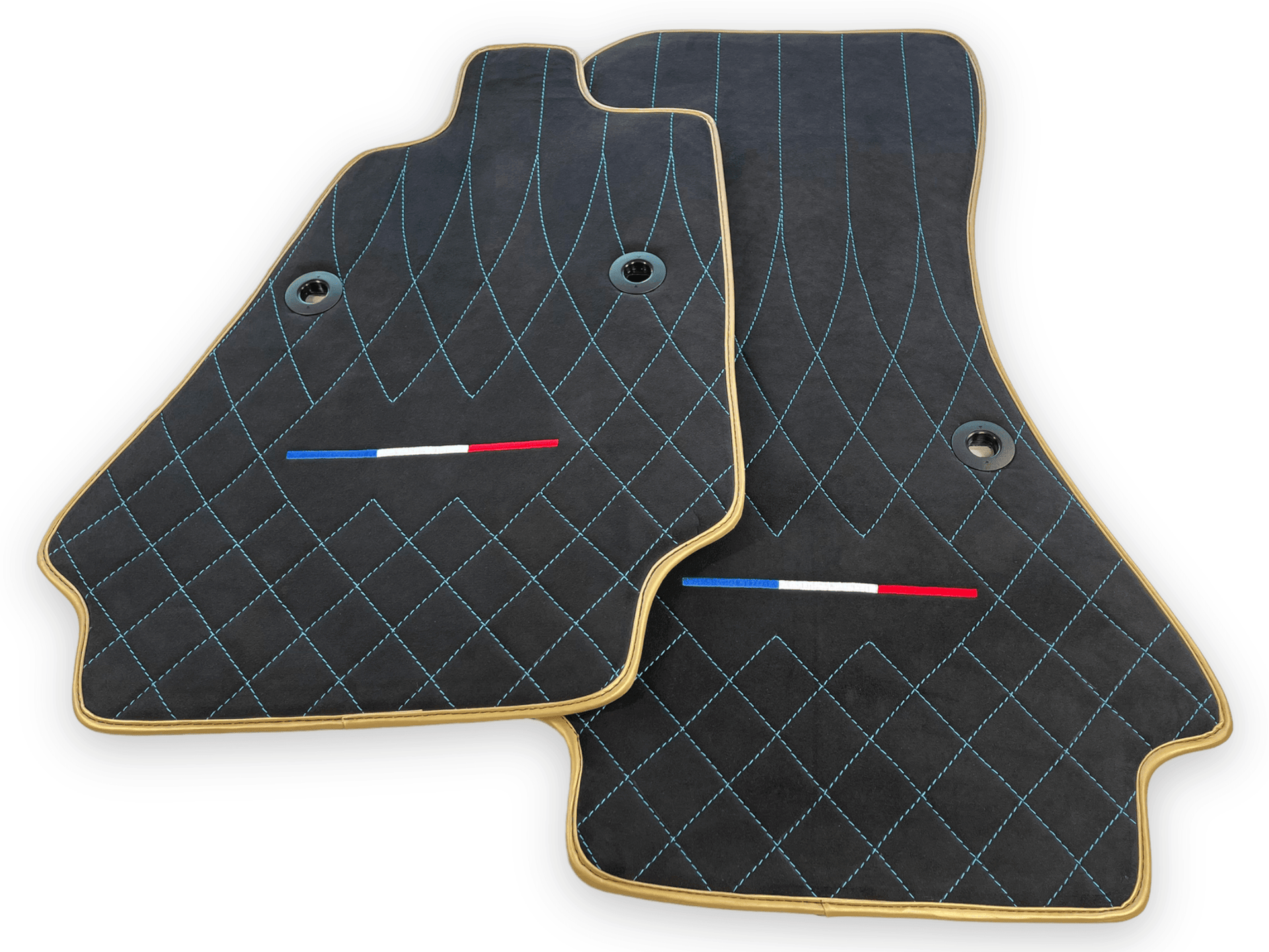 Floor Mats For Bugatti Chiron Alcantara Leather Gold Edition - AutoWin