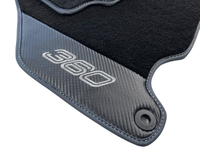 Floor Mats For Ferrari 360 Modena 1999-2005 Black With Carbon Fiber Leather - AutoWin
