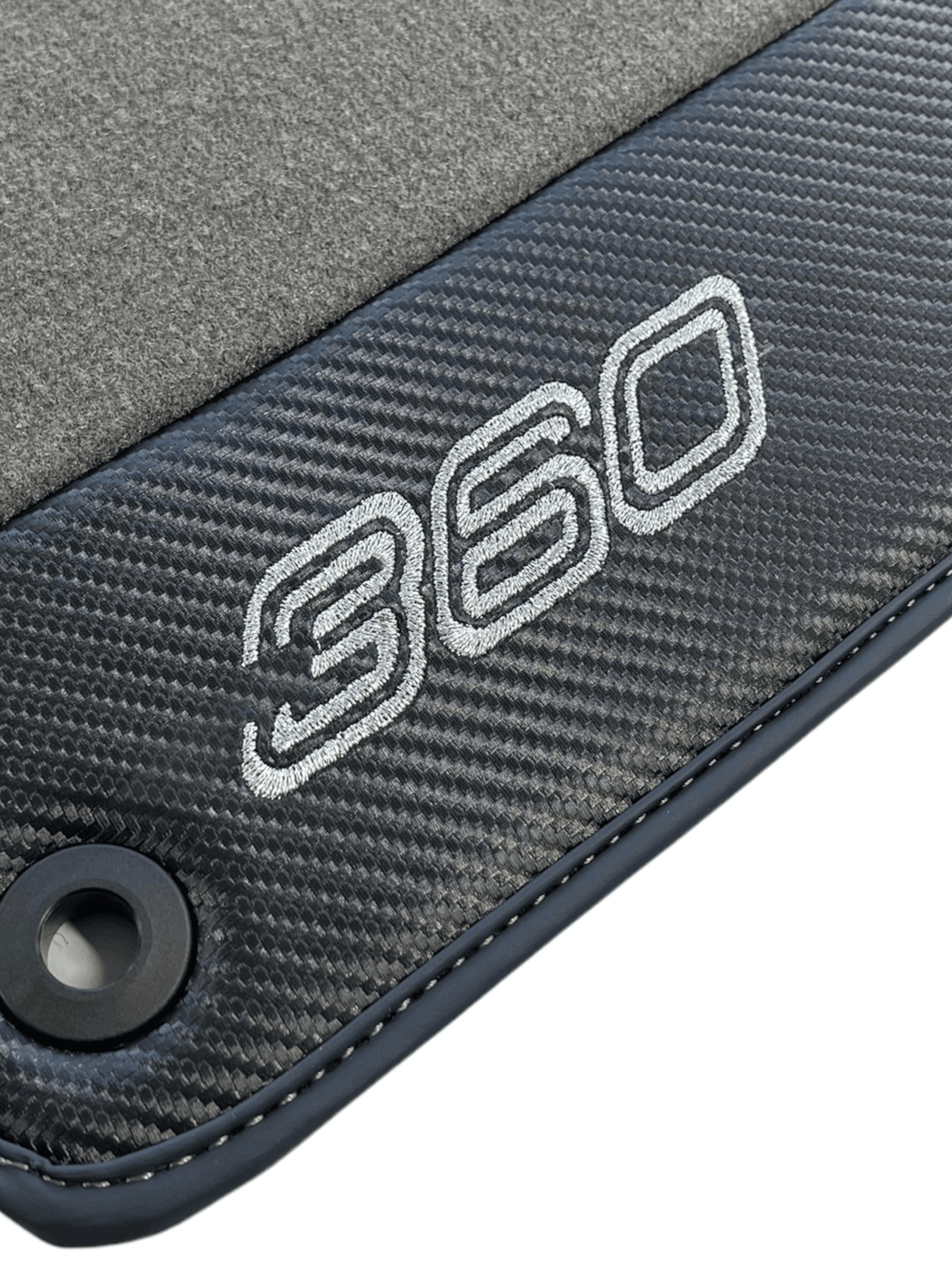 Floor Mats For Ferrari 360 Modena 1999-2005 Gray With Carbon Fiber Leather - AutoWin