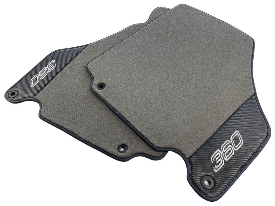 Floor Mats For Ferrari 360 Modena 1999-2005 Gray With Carbon Fiber Leather - AutoWin