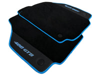 Floor Mats For Ferrari 488 GTB 2015-2022 Alcantara Leather Light Blue Trim - AutoWin