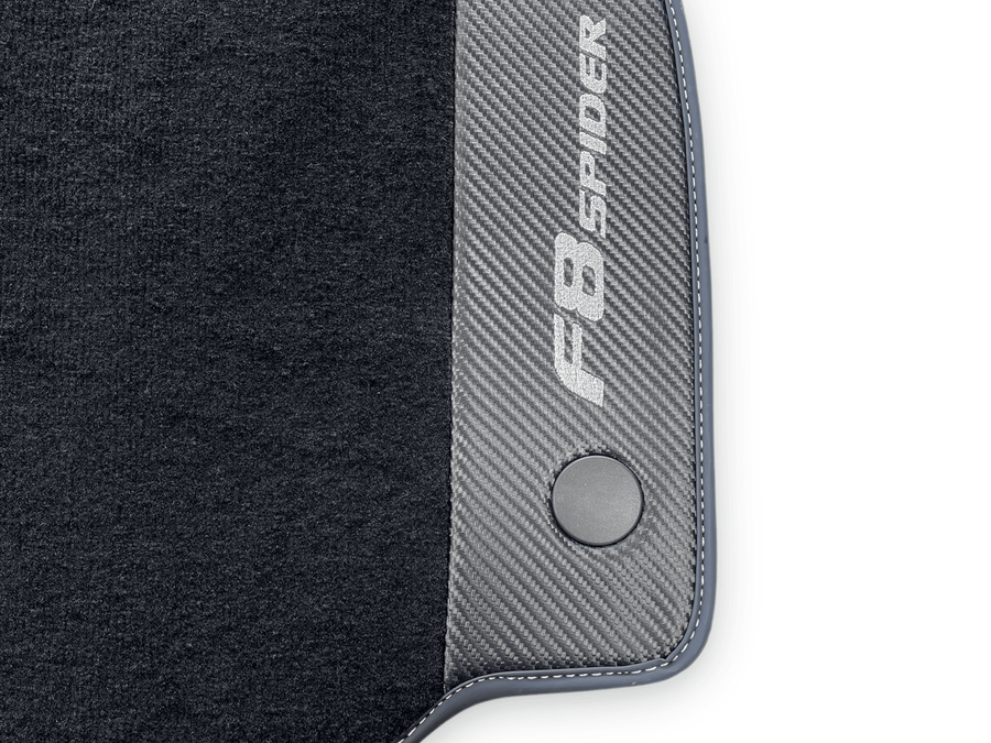Floor Mats For Ferrari F8 Spider 2019-2022 With Carbon Fiber Leather - AutoWin