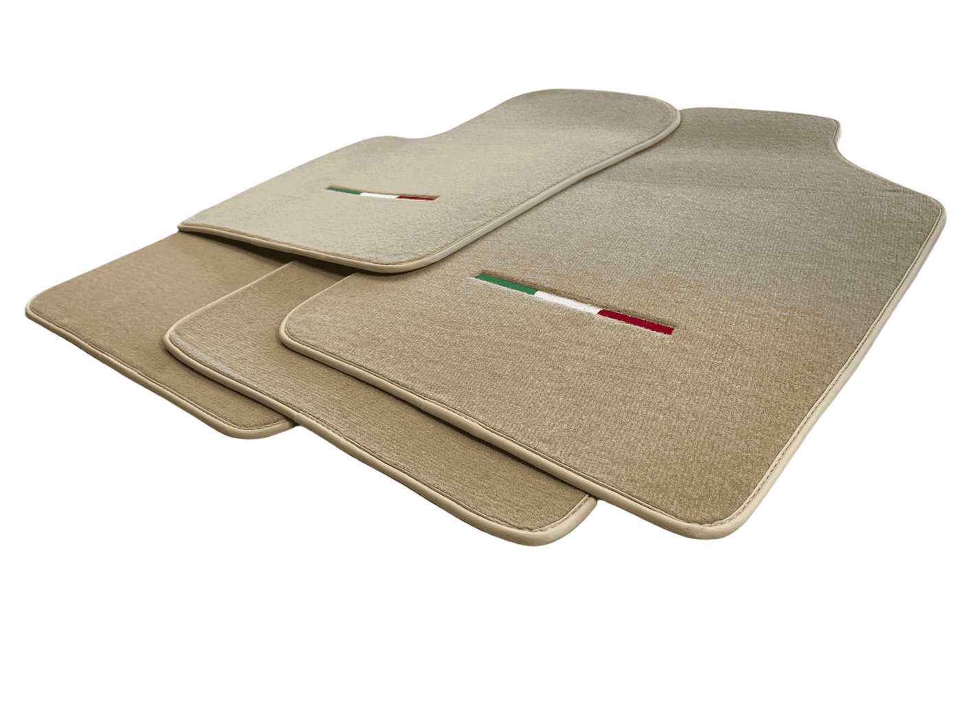 Italian Edition Beige Floor Mats for Fiat 500X (2018-2024) Convertible - AutoWin