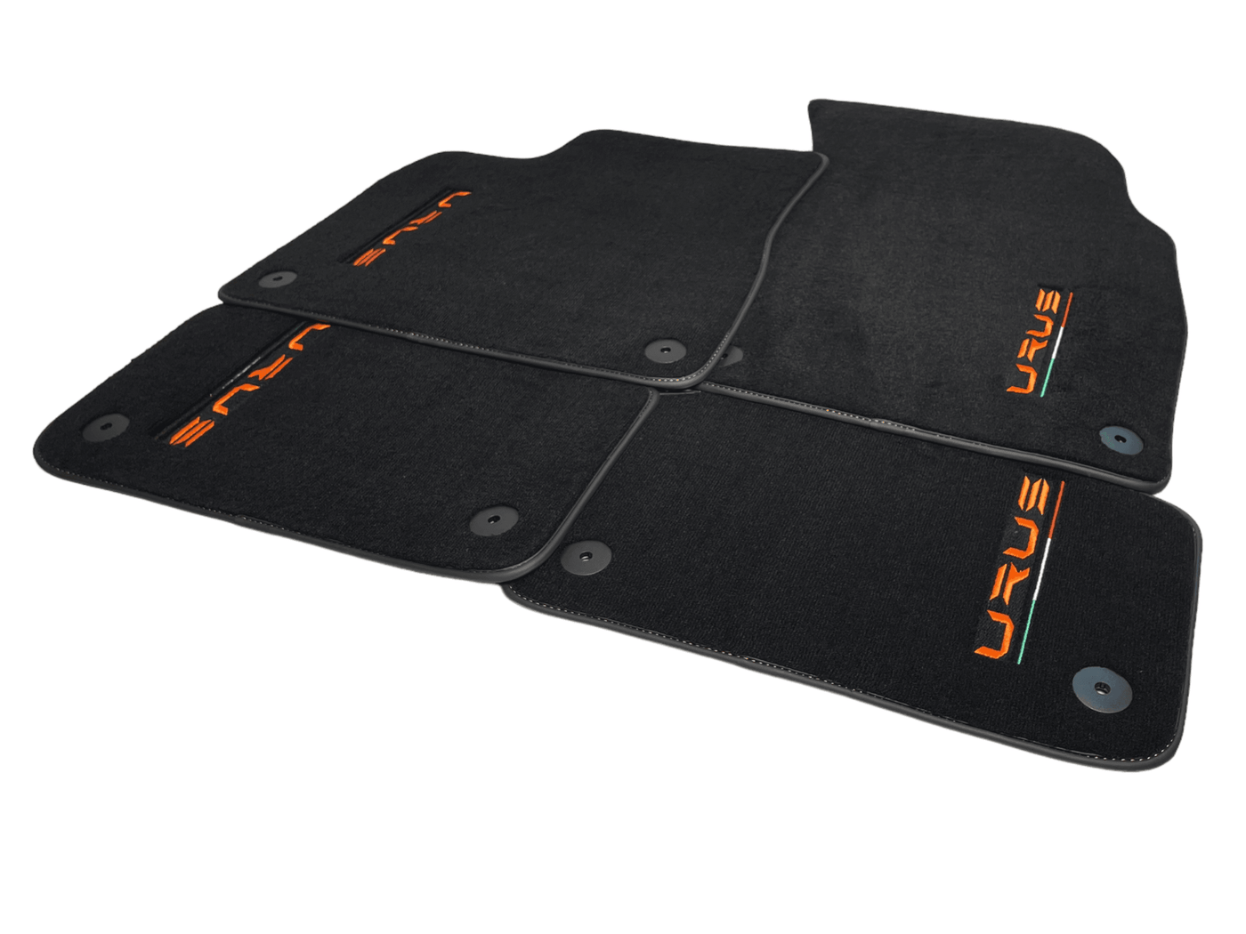 Floor Mats For Lamborghini Urus Black Tailored Orange Edition - AutoWin