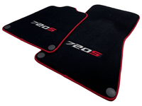 Floor Mats For McLaren 720S Black Tailored With Red Trim - AutoWin