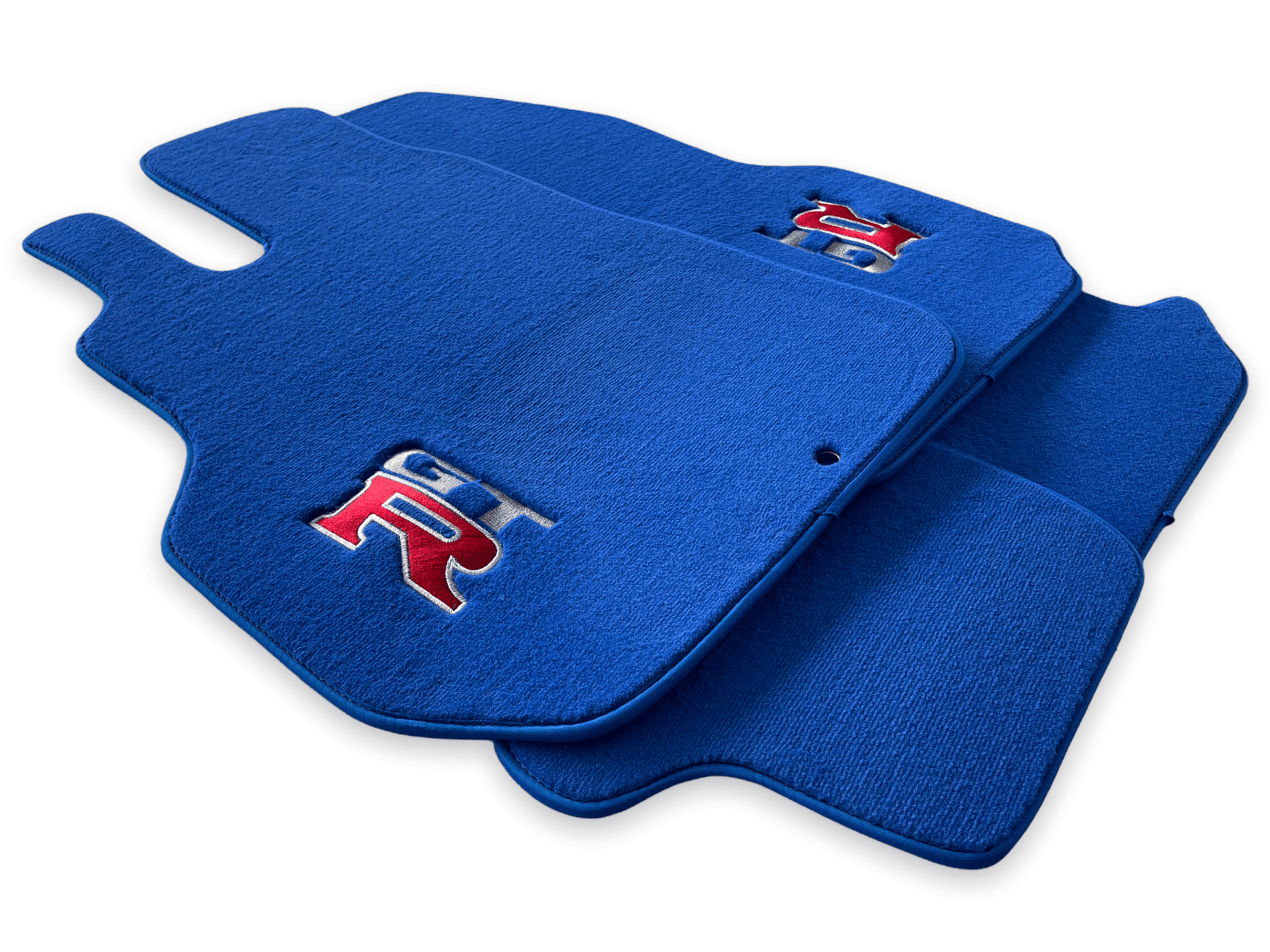 Floor Mats for Nissan GT-R - Tailored Blue Carpets Set with GTR Emblem | AutoWin