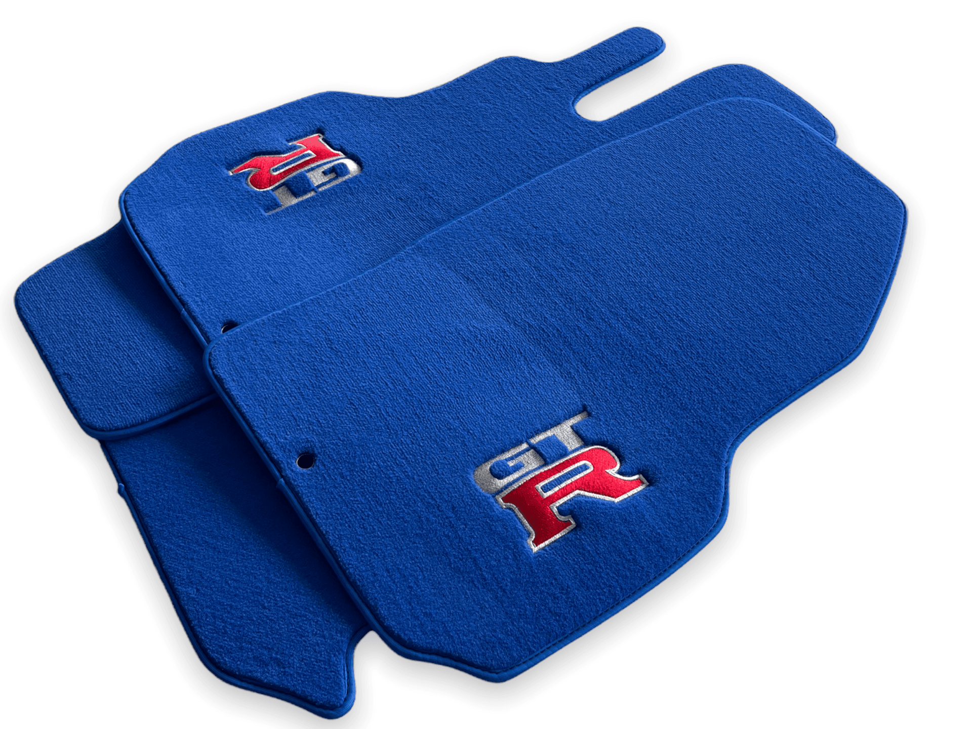 Floor Mats for Nissan GT-R - Tailored Blue Carpets Set with GTR Emblem | AutoWin
