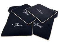 Floor Mats For Plymouth Fury 1957-1968 Black With Beige Trim - AutoWin