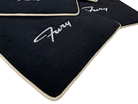 Floor Mats For Plymouth Fury 1957-1968 Black With Beige Trim - AutoWin