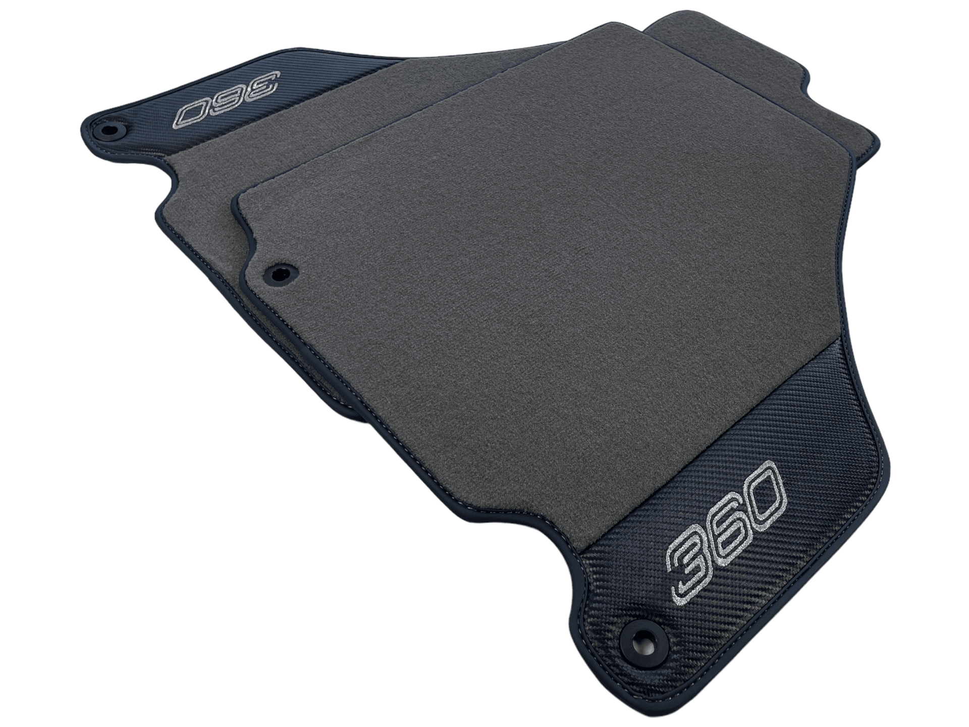 Gray Floor Mats For Ferrari 360 Modena 1999-2005 With Carbon Fiber Leather - AutoWin