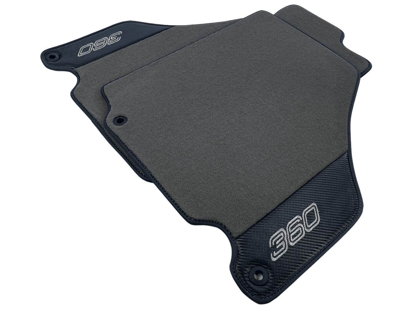 Gray Floor Mats For Ferrari 360 Modena 1999-2005 With Carbon Fiber Leather - AutoWin