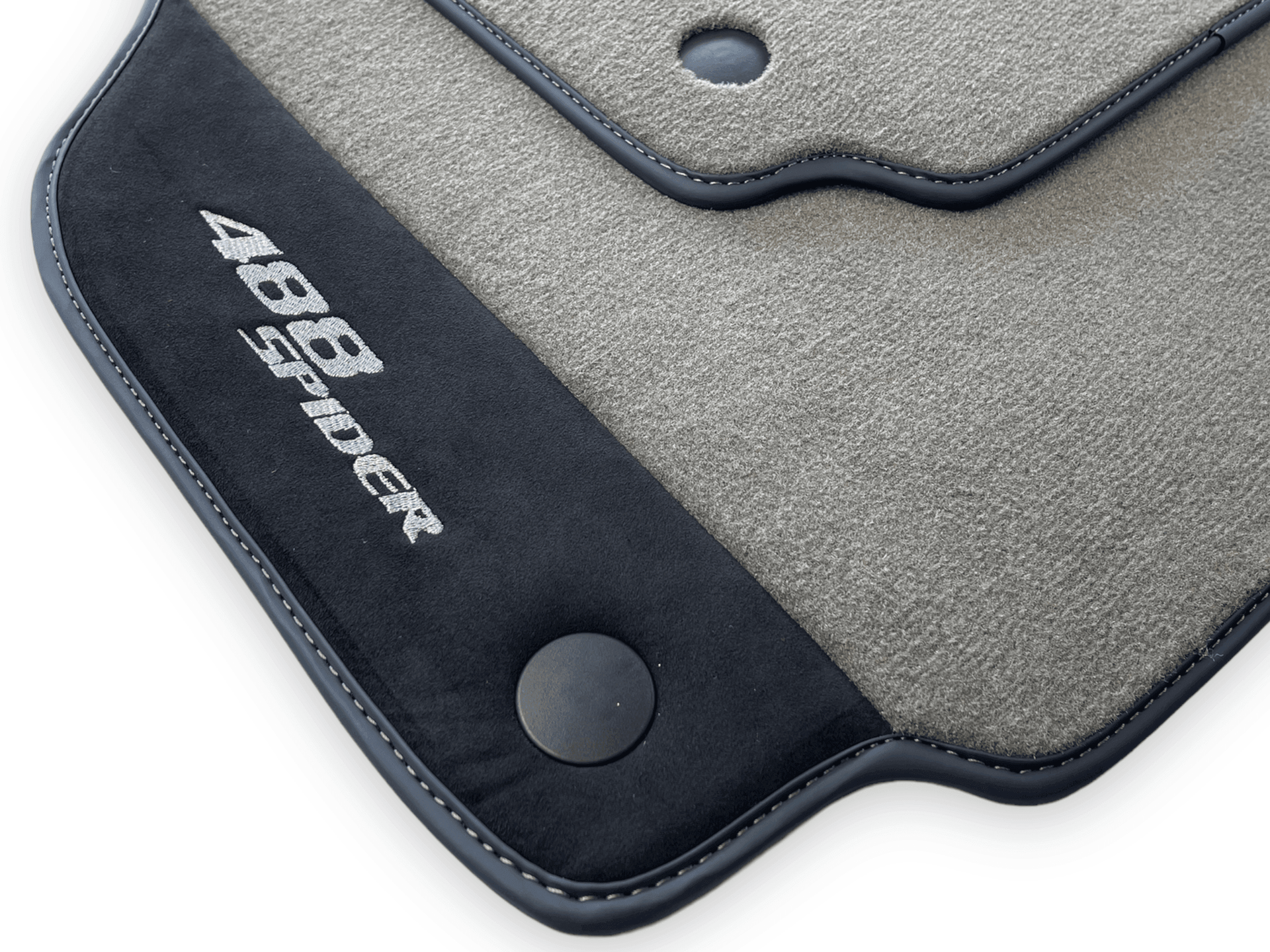 Gray Floor Mats For Ferrari 488 Spider 2015-2022 Alcantara Leather - AutoWin