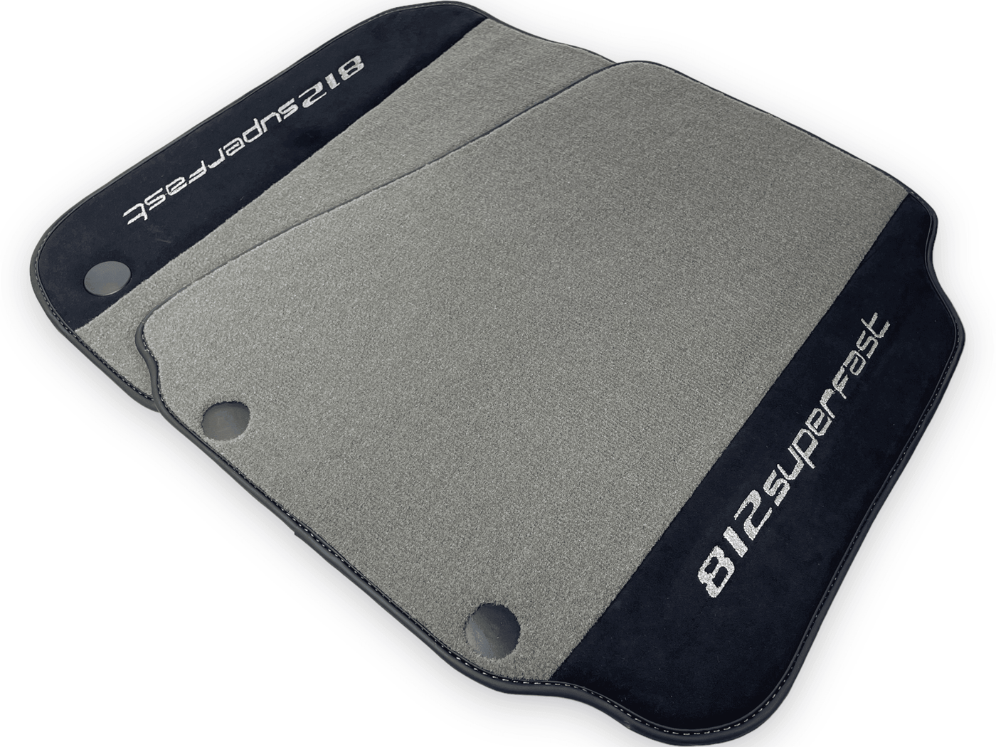 Gray Floor Mats For Ferrari 812 Superfast With Alcantara Leather - AutoWin