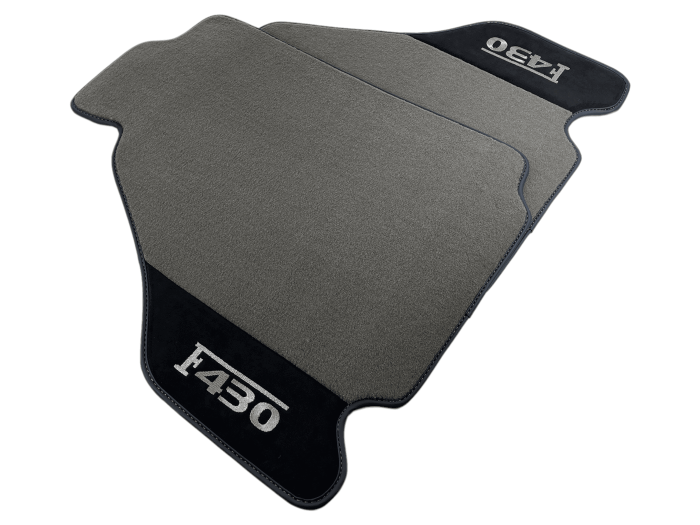 Gray Floor Mats For Ferrari F430 2004-2009 With Alcantara Leather - AutoWin
