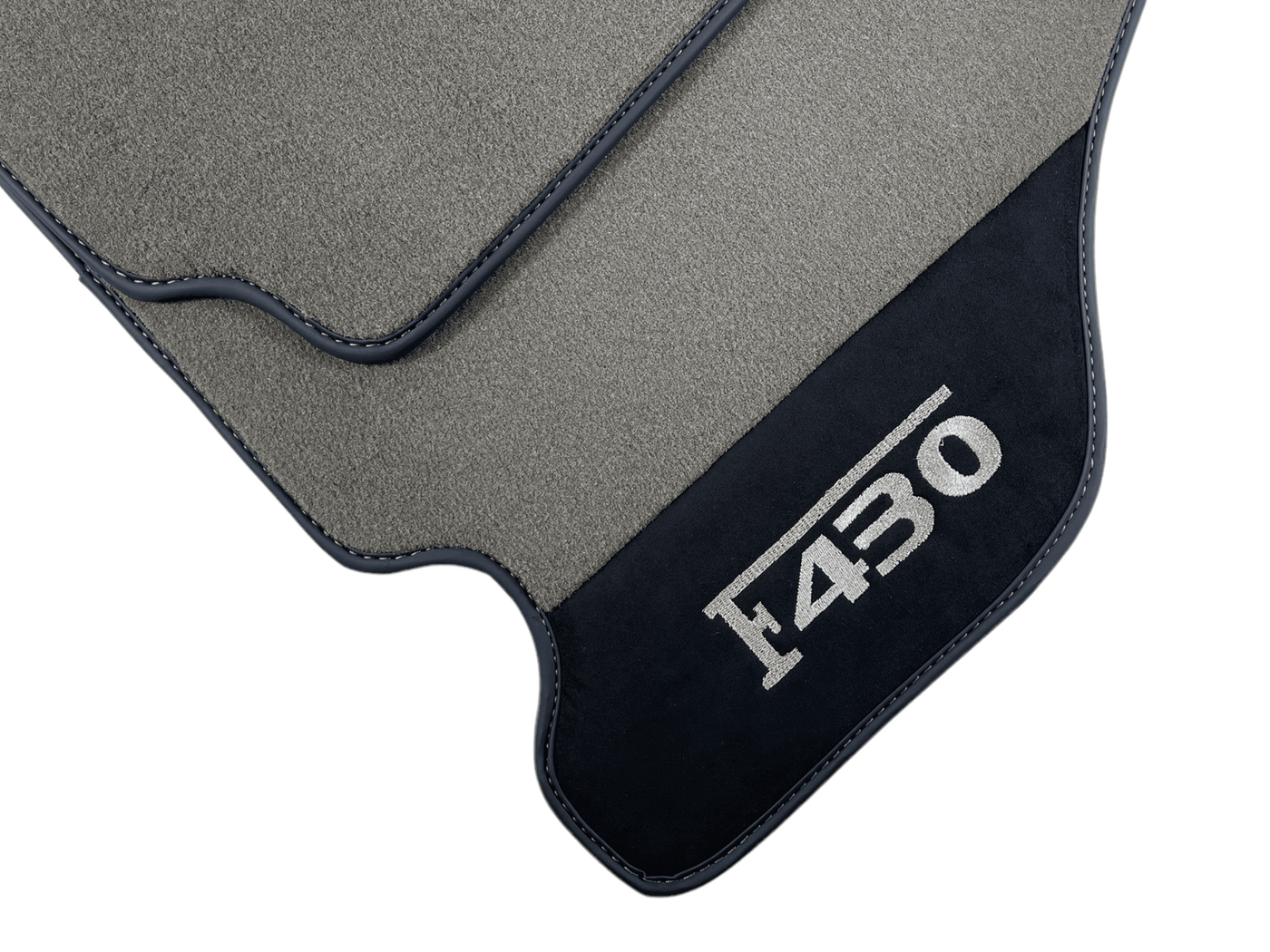 Gray Floor Mats For Ferrari F430 2004-2009 With Alcantara Leather - AutoWin