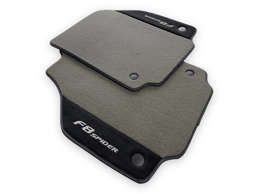 Gray Floor Mats For Ferrari F8 Spider 2019-2022 With Alcantara Leather - AutoWin