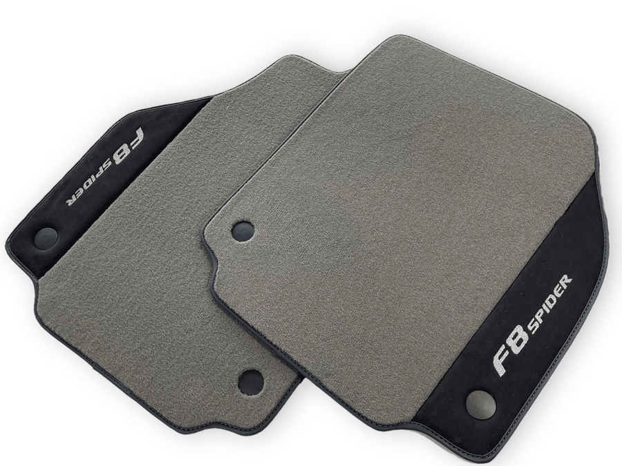 Gray Floor Mats For Ferrari F8 Spider 2019-2022 With Alcantara Leather - AutoWin