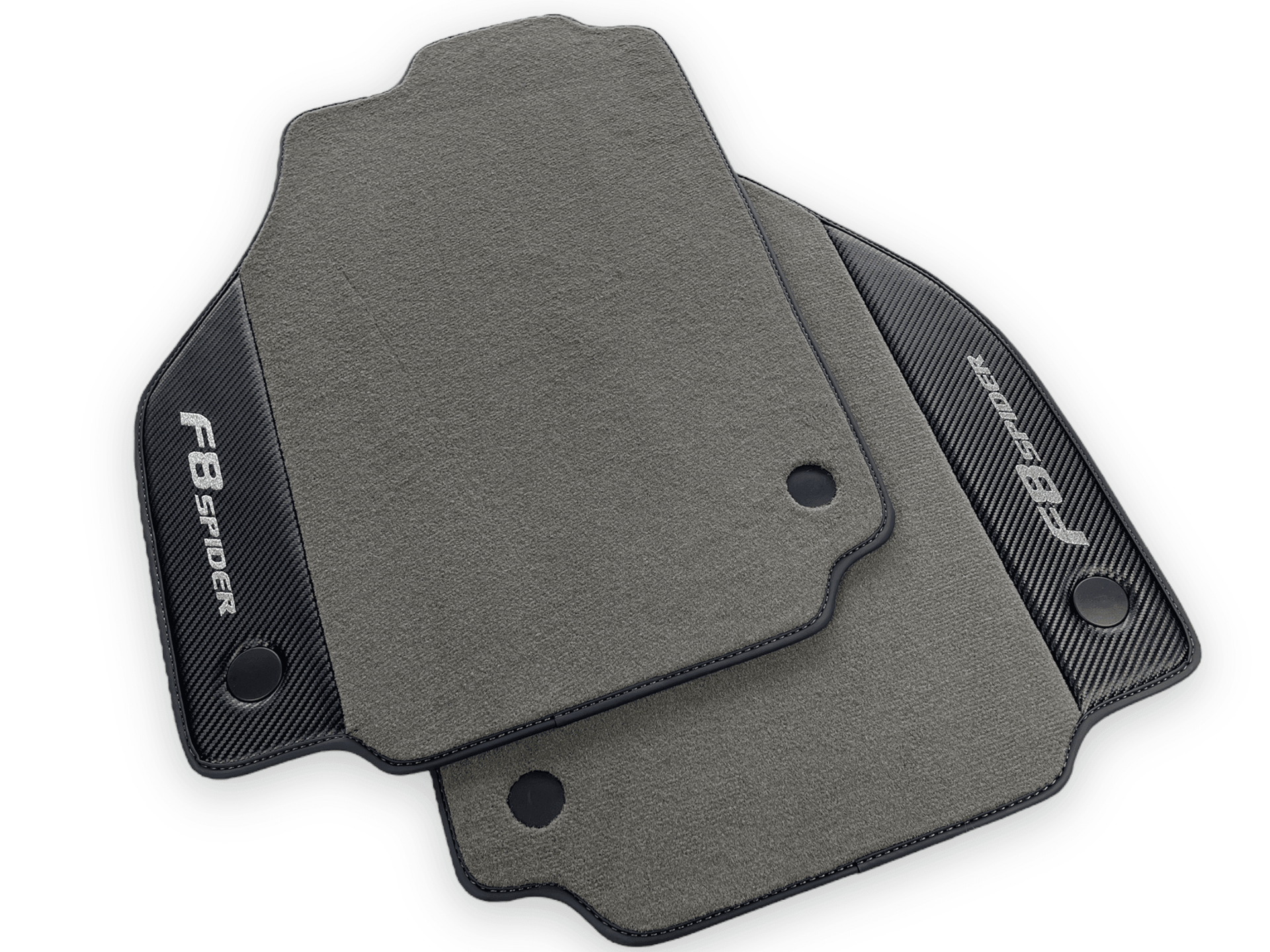 Gray Floor Mats For Ferrari F8 Spider 2019-2022 With Carbon Fiber Leather - AutoWin