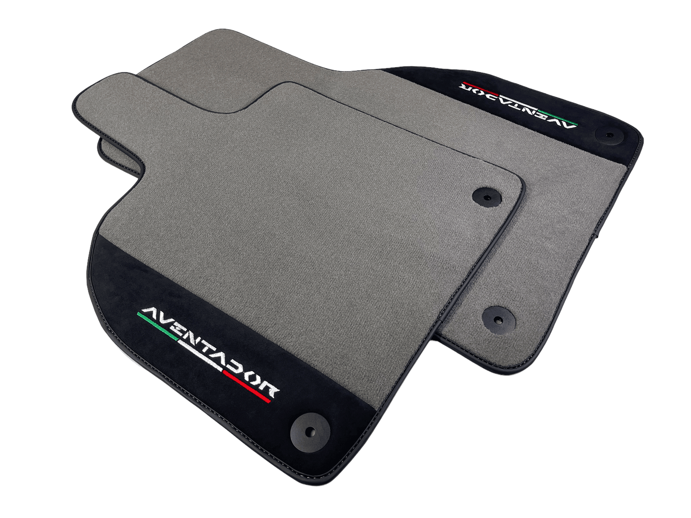Gray Floor Mats for Lamborghini Aventador With Alcantara Leather - AutoWin