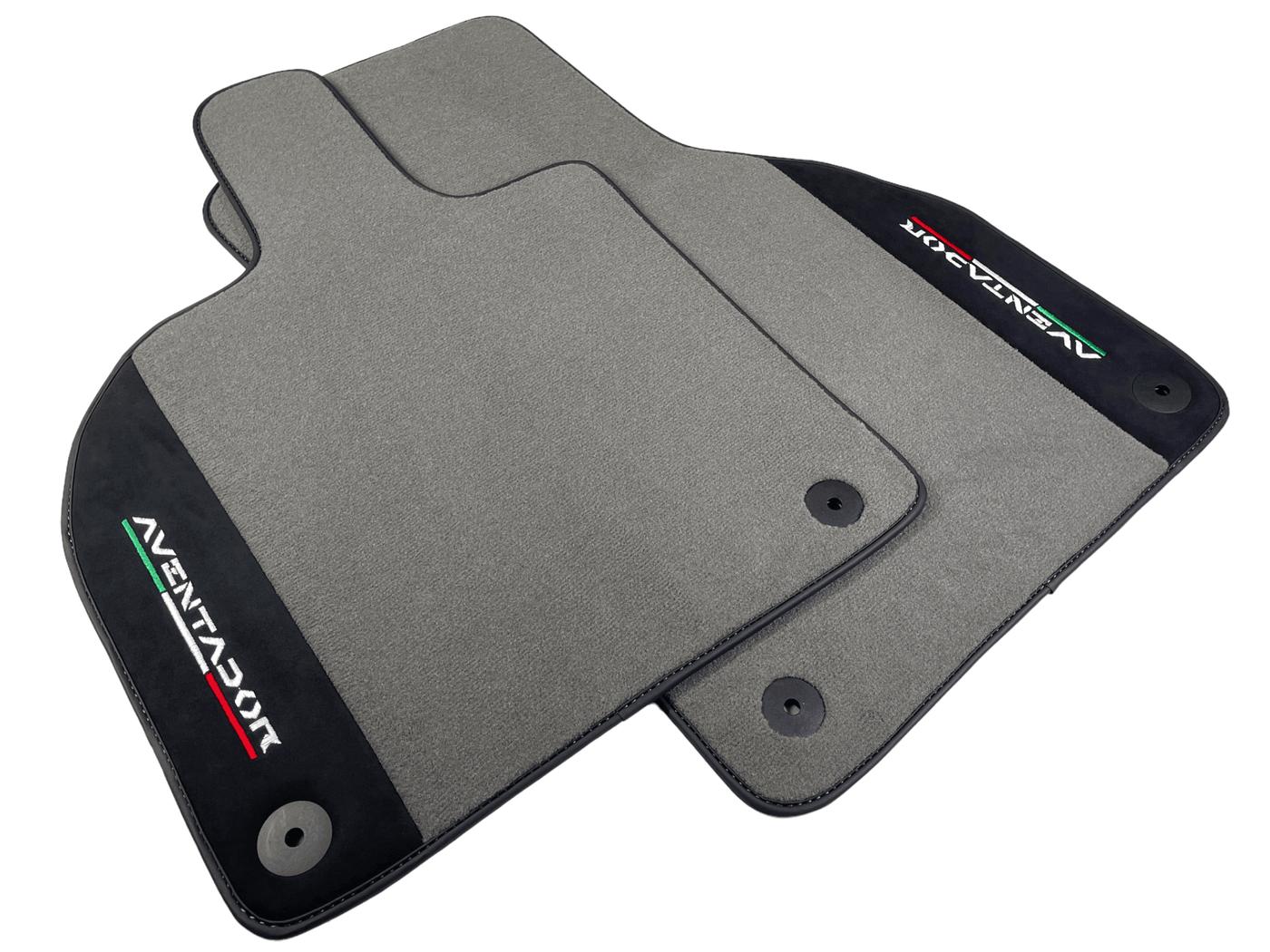 Gray Floor Mats for Lamborghini Aventador With Alcantara Leather - AutoWin