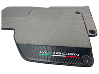 Gray Floor Mats for Lamborghini Huracan With Carbon Fiber Leather - AutoWin