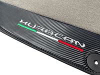 Gray Floor Mats for Lamborghini Huracan With Carbon Fiber Leather - AutoWin