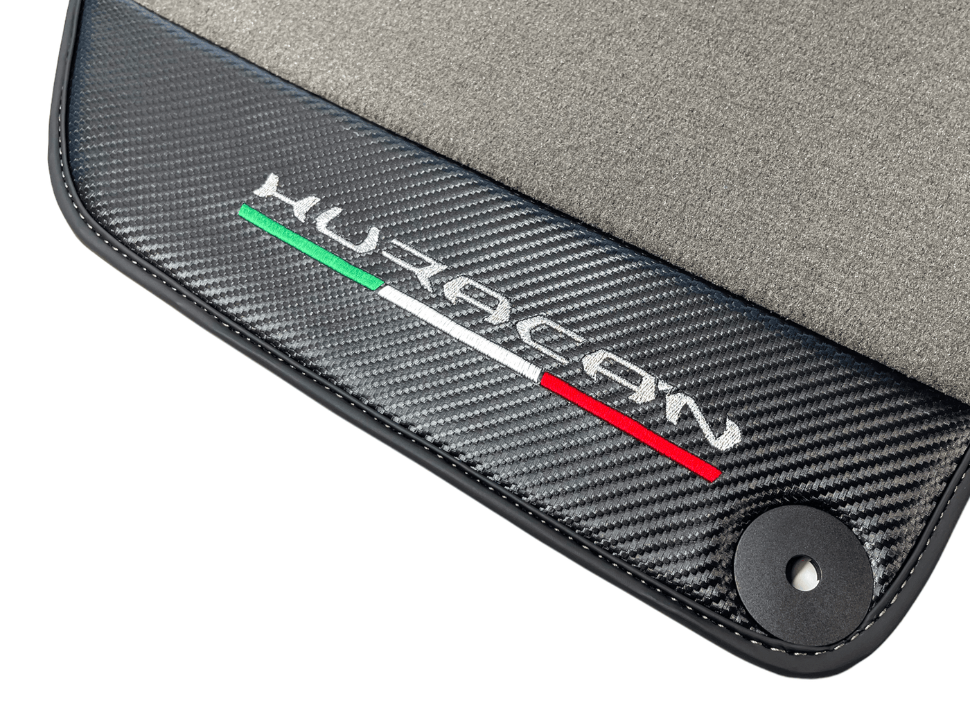 Gray Floor Mats for Lamborghini Huracan With Carbon Fiber Leather - AutoWin
