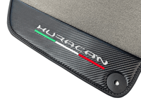 Gray Floor Mats for Lamborghini Huracan With Carbon Fiber Leather - AutoWin