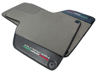 Gray Floor Mats for Lamborghini Huracan With Carbon Fiber Leather - AutoWin
