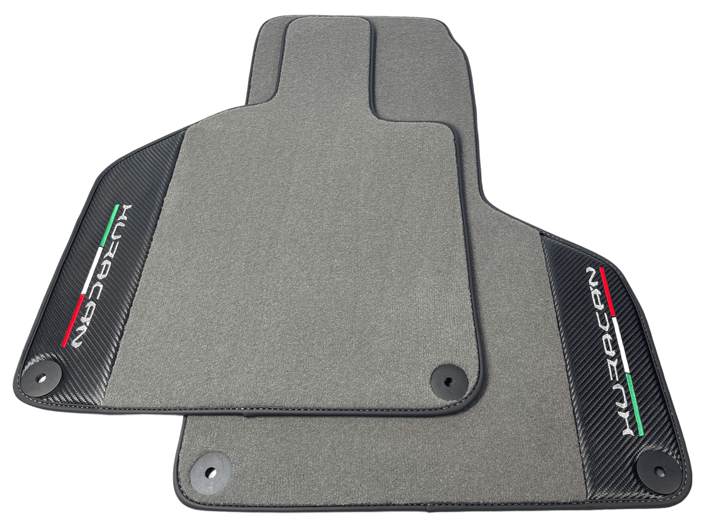 Gray Floor Mats for Lamborghini Huracan With Carbon Fiber Leather - AutoWin