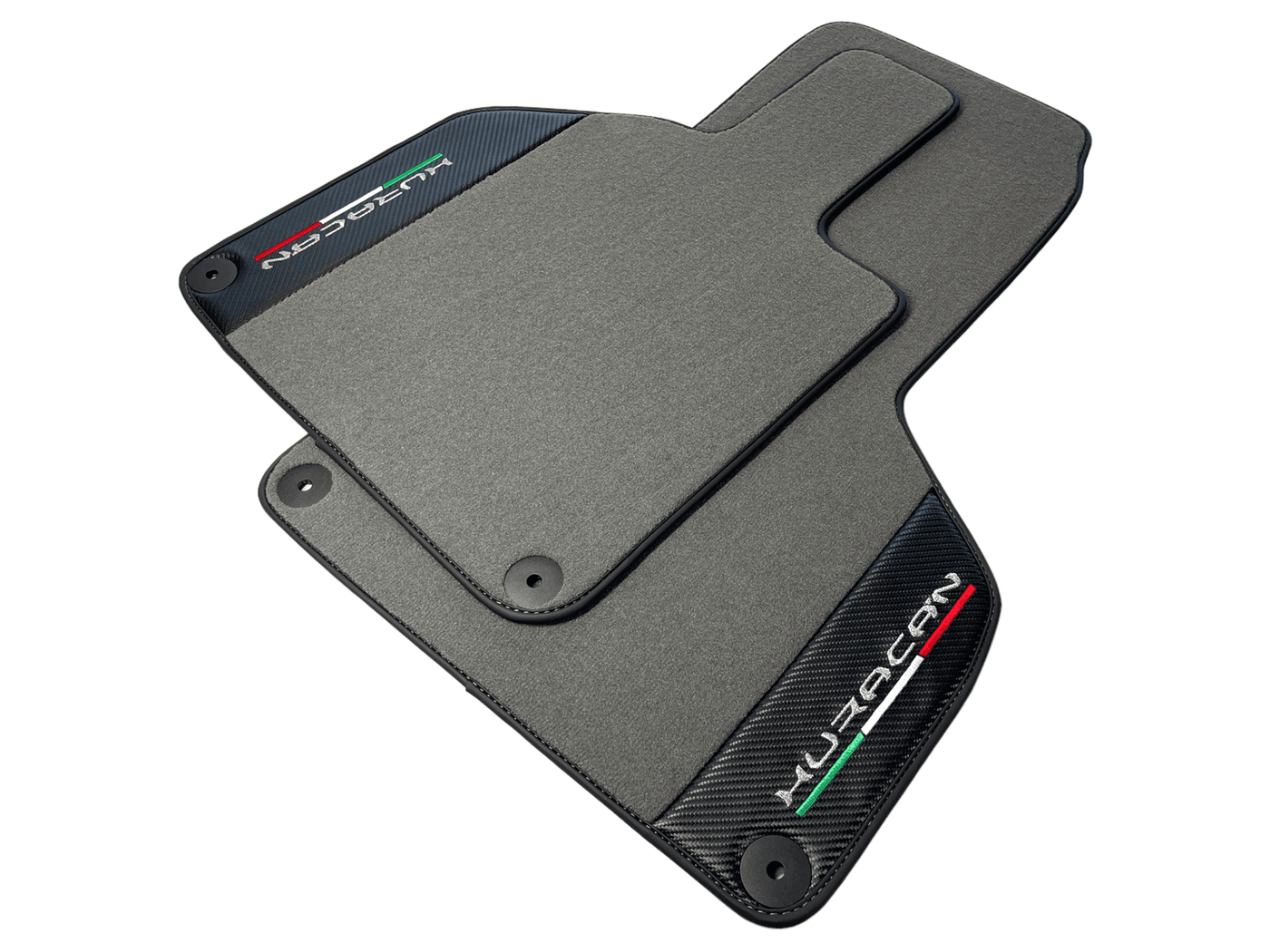 Gray Floor Mats for Lamborghini Huracan With Carbon Fiber Leather - AutoWin