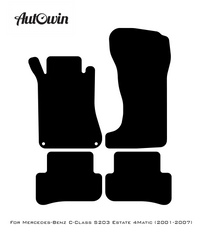 Gray Floor Mats For Mercedes Benz C-Class S203 Estate 4Matic (2001-2007) | Limited Edition - AutoWin