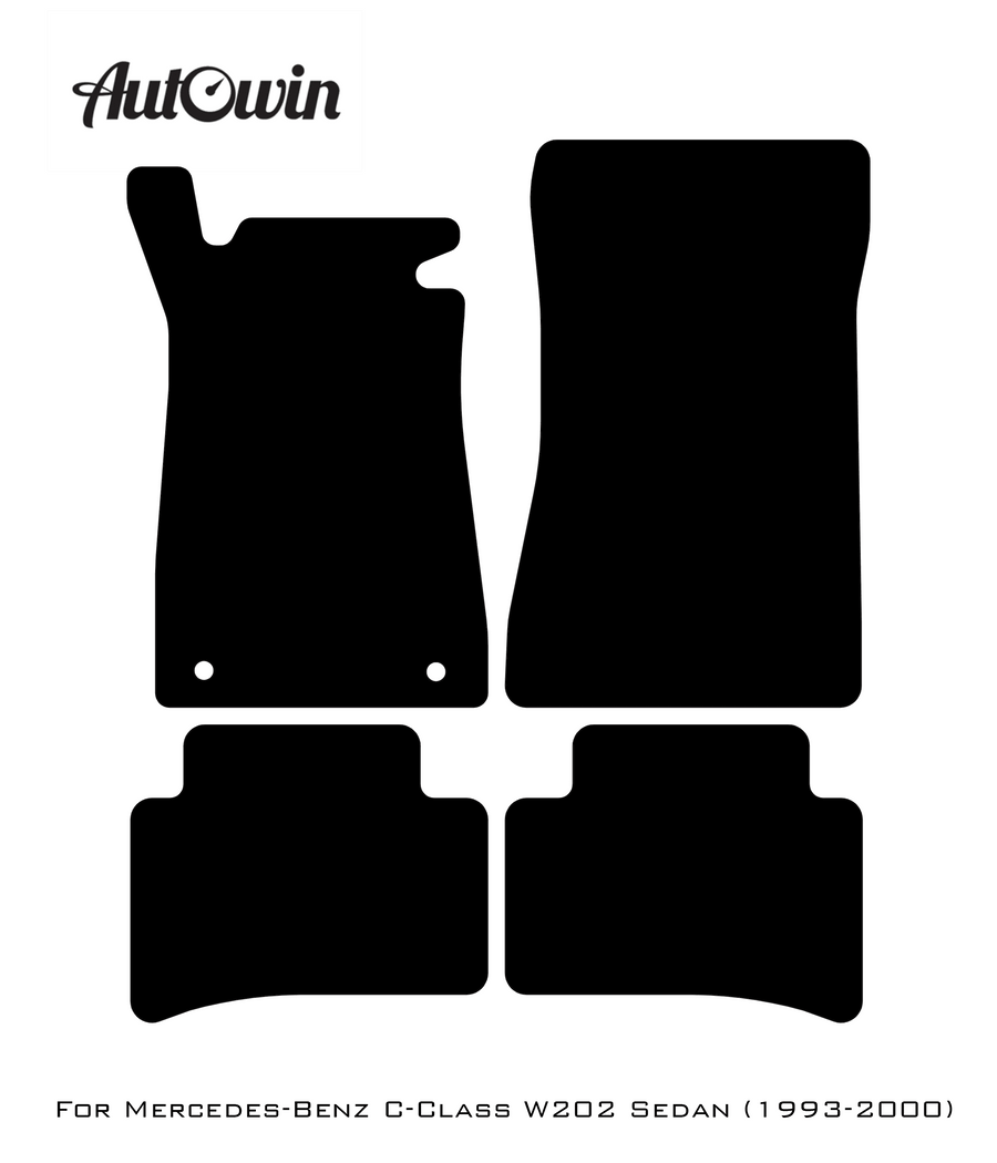 Gray Floor Mats For Mercedes Benz C-Class W202 Sedan (1993-2000) | Limited Edition - AutoWin