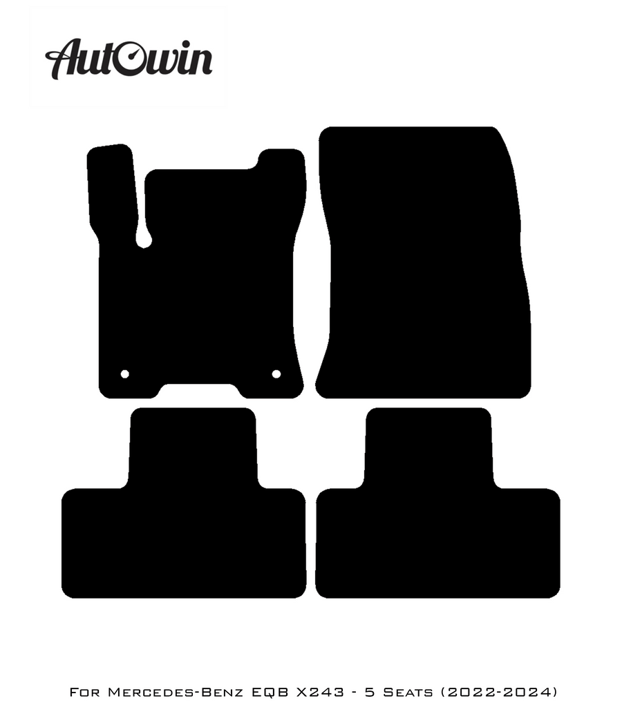 Gray Floor Mats For Mercedes Benz EQB-Class X243 (2022-2024) | Limited Edition - AutoWin