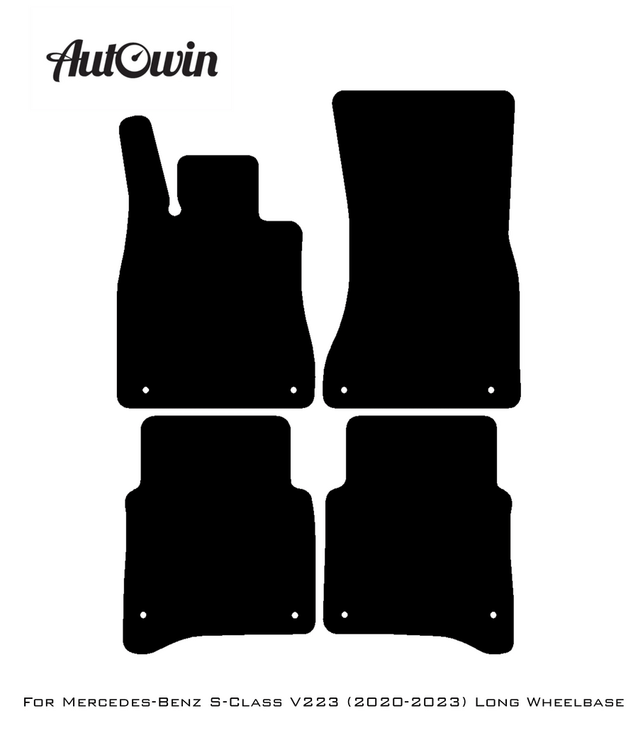 Gray Floor Mats For Mercedes Benz S-Class V223 (2020-2023) Long Wheelbase | Limited Edition - AutoWin
