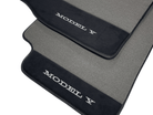 Gray Floor Mats For Tesla Model Y With Alcantara Leather - AutoWin