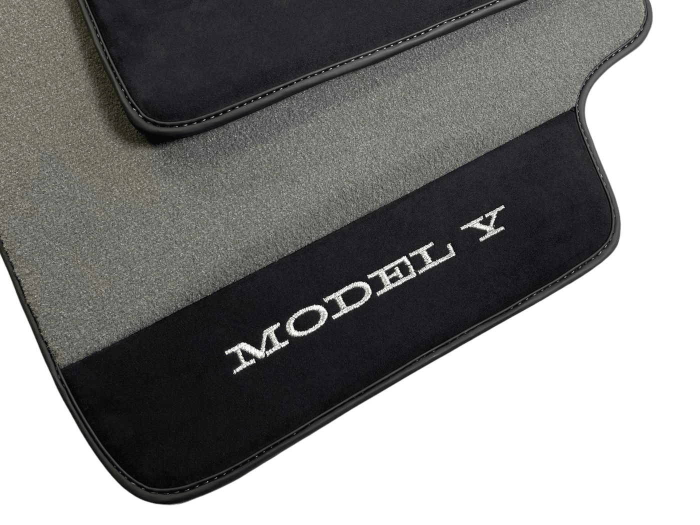 Gray Floor Mats For Tesla Model Y With Alcantara Leather - AutoWin