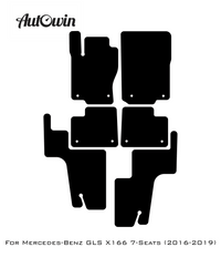 Gray Luxury Floor Mats For Mercedes Benz GLS-Class X166 (2016-2019) | ER56 Design - AutoWin
