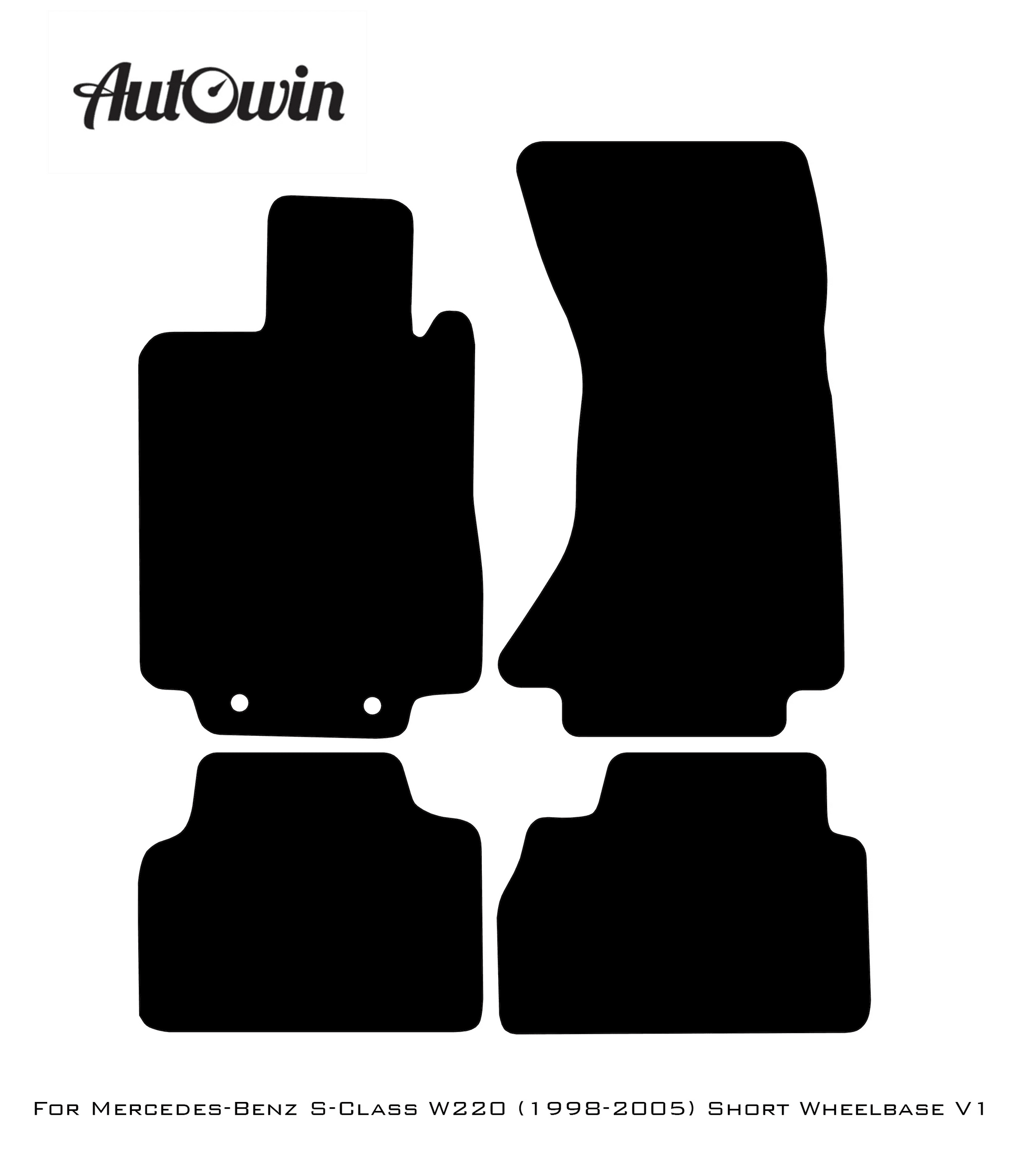 Gray Luxury Floor Mats For Mercedes Benz S-Class W220 (1998-2005) Short Wheelbase | ER56 Design - AutoWin