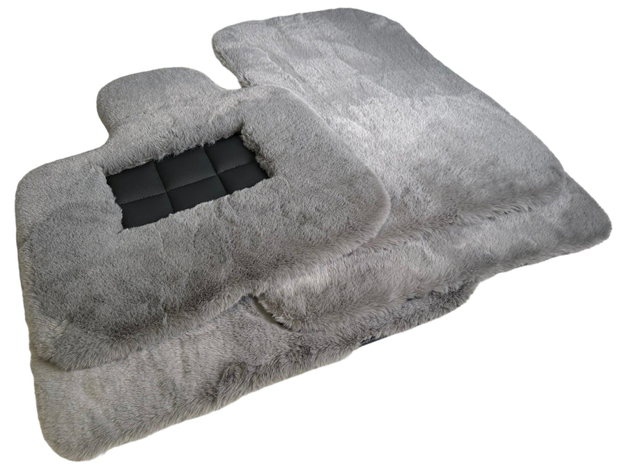 Gray Sheepskin Floor Mats For Rolls Royce Cullinan Rr31 2018-2023 Er56 Design Brand - AutoWin