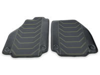 Leather Floor Mats For Ferrari 458 Italia 2009-2015 Black With Yellow Sewing - AutoWin
