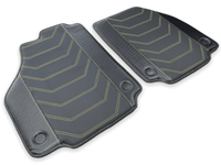 Leather Floor Mats For Ferrari 458 Italia 2009-2015 Black With Yellow Sewing - AutoWin