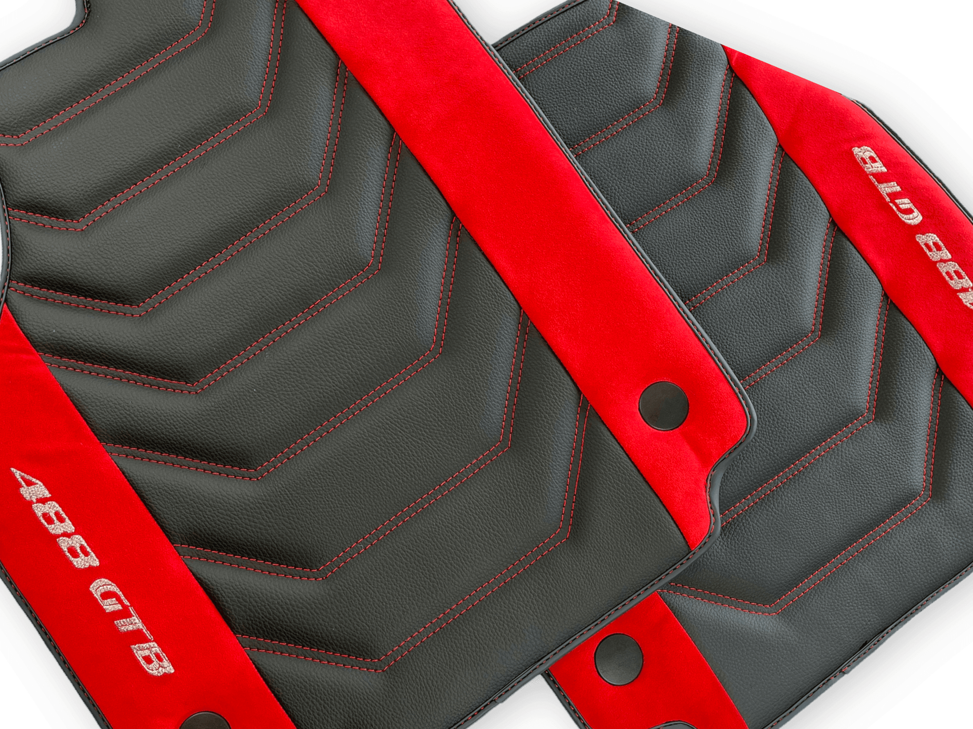Leather Floor Mats For Ferrari 488 GTB 2015-2022 - AutoWin